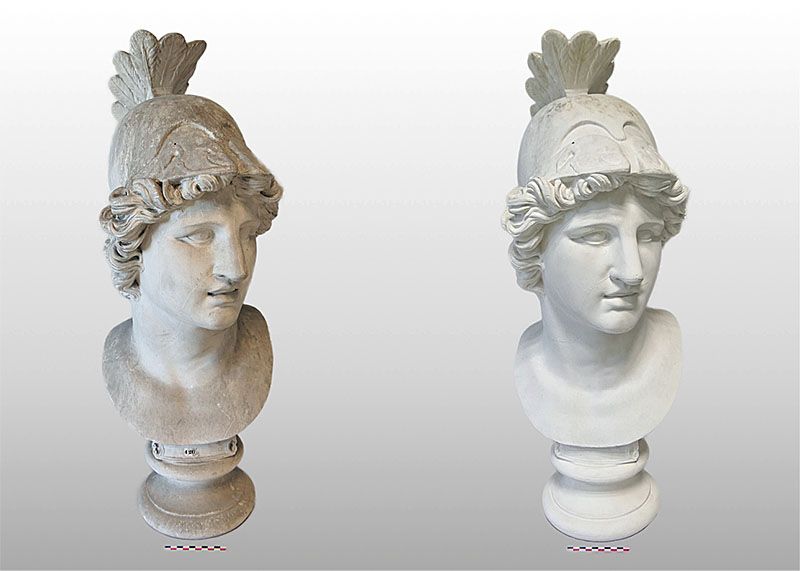 Bust of Alexander wearing a helmet