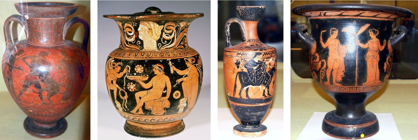 Photo des quatre vases