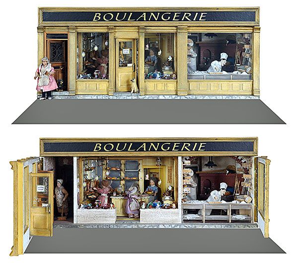 Boulangerie, intérieur et extérieur