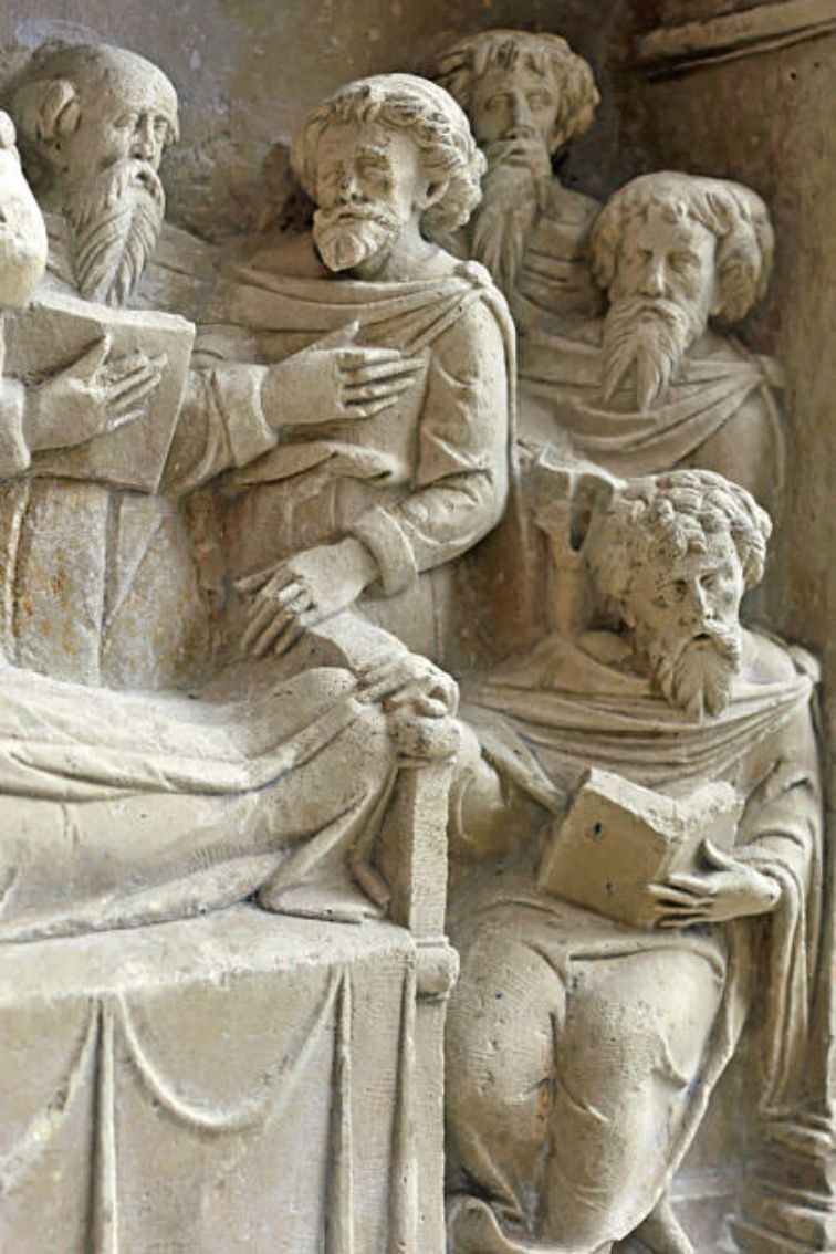 Photograph of a stone altarpiece